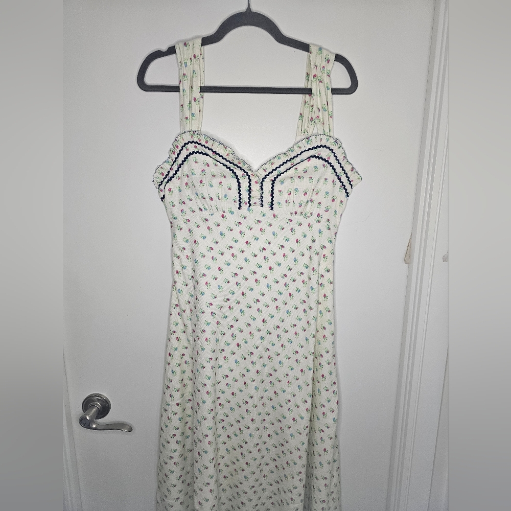 NWT FREE PEOPLE -Sz S- Sweet Hearts Midi Dress in Ivory Combo - Picture 10 of 16